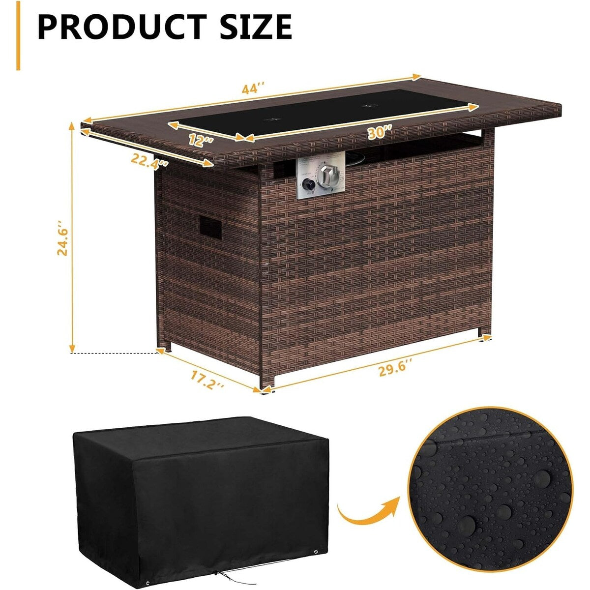 Set di mobili da giardino in alluminio da 5 pezzi con tavolo da fuoco da 40 cm