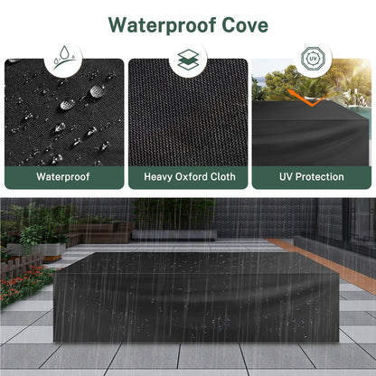 Set di mobili da giardino da 5 pezzi, set di mobili da esterno in alluminio con copertura impermeabile