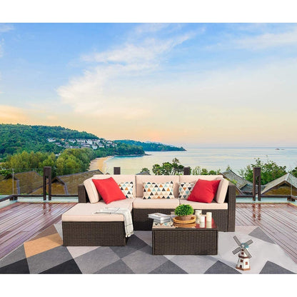 Set di mobili da giardino da 5 pezzi, divano componibile da esterno, mobili da esterno