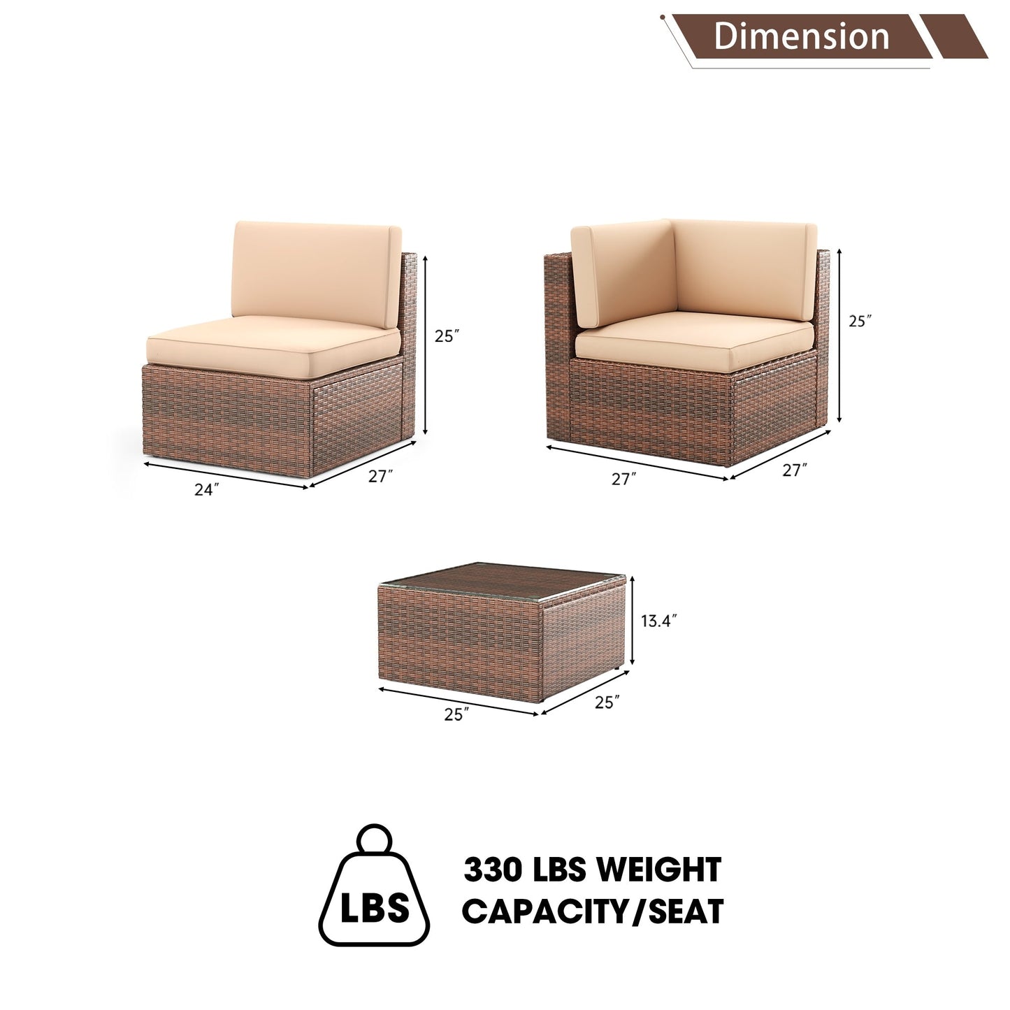 Set di mobili da giardino da 5 pezzi