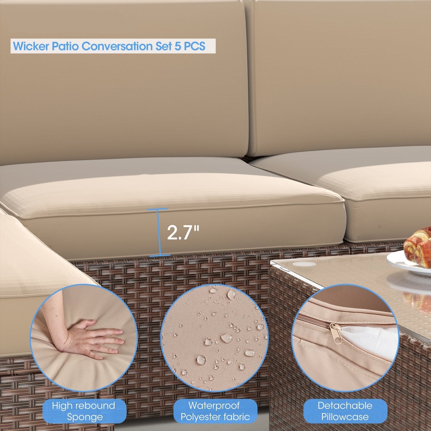 Set di mobili da giardino da 5 pezzi