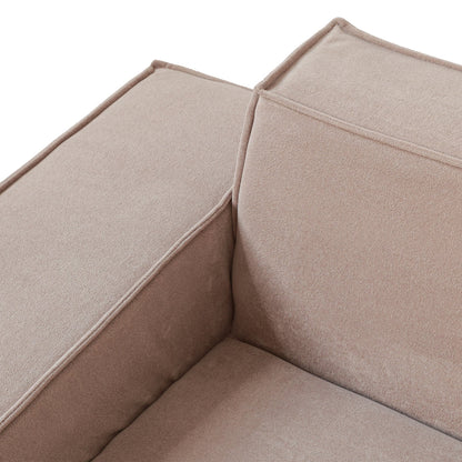 Divano componibile modulare a L a 5 posti in velluto a coste con cuscini multipli