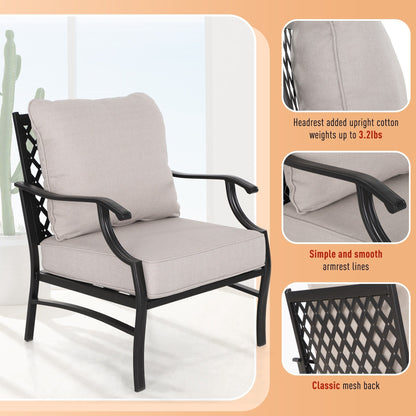 MAISON ARTS Set da conversazione per patio da 5/7/9 posti, set di divani con 2 poltrone singole, divano a 3 posti, pouf e tavolino da caffè