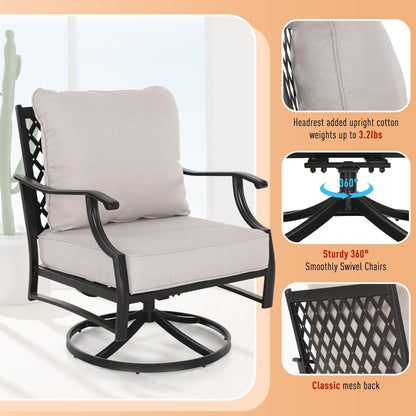 MAISON ARTS Set da conversazione per patio da 5/7/9 posti, set di divani con 2 poltrone singole, divano a 3 posti, pouf e tavolino da caffè