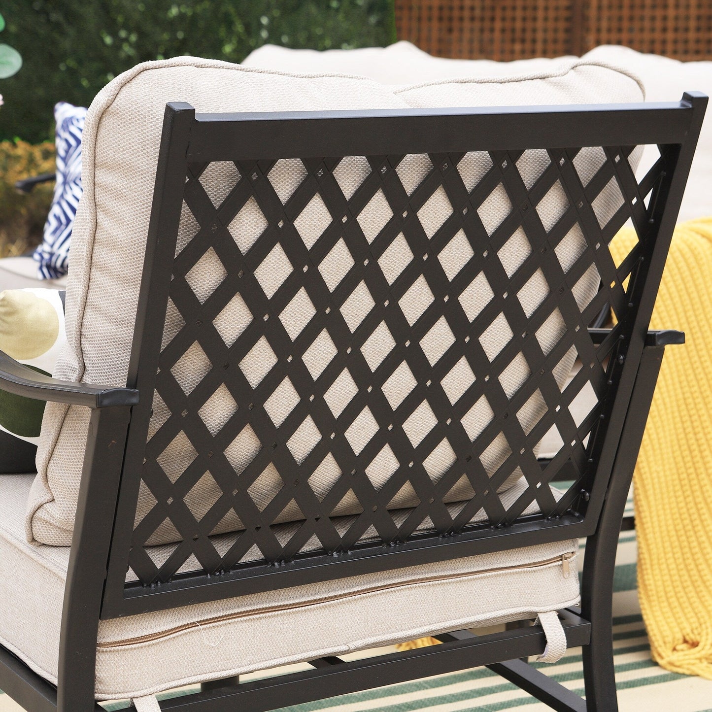 MAISON ARTS Set da conversazione per patio da 5/7/9 posti, set di divani con 2 poltrone singole, divano a 3 posti, pouf e tavolino da caffè