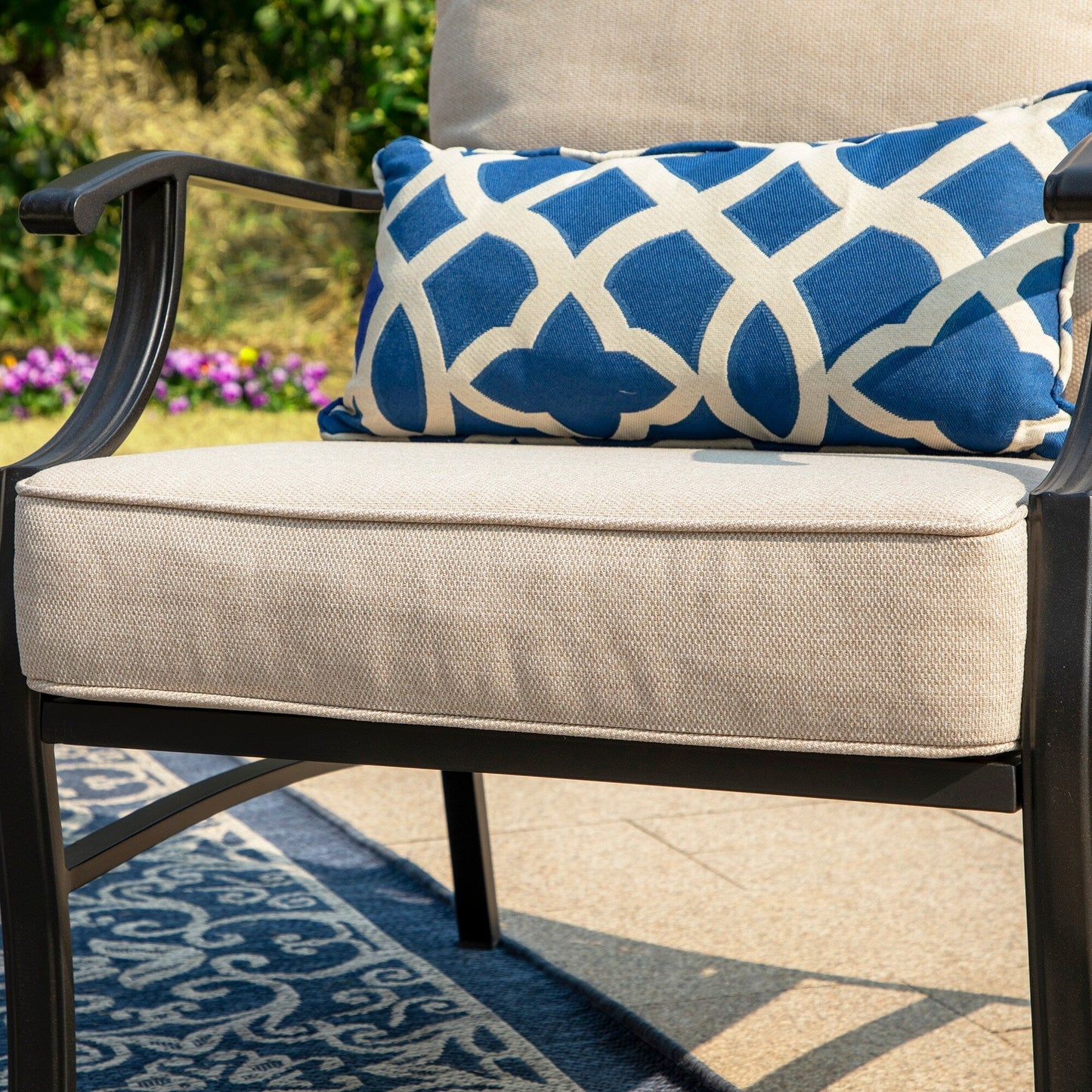 MAISON ARTS Set da conversazione per patio da 5/7/9 posti, set di divani con 2 poltrone singole, divano a 3 posti, pouf e tavolino da caffè