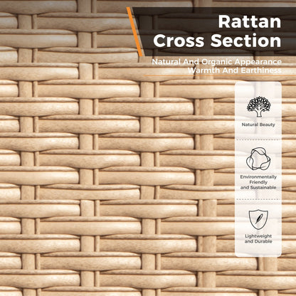 MAISON ARTS Set di mobili da giardino a 5 posti, 2 sedie imbottite in metallo, 1 divano a 3 posti con tavolino da caffè marmorizzato