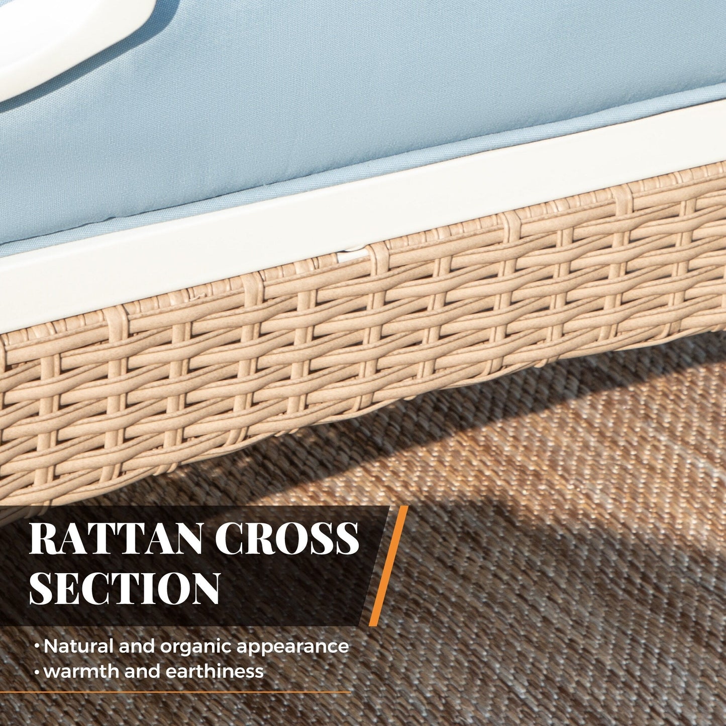 MAISON ARTS Set di mobili da giardino a 5 posti, 2 sedie imbottite in metallo, 1 divano a 3 posti con tavolino da caffè marmorizzato