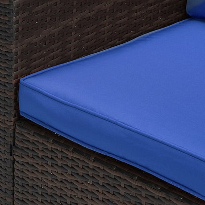 Set di mobili da conversazione in vimini da 5 pezzi per patio