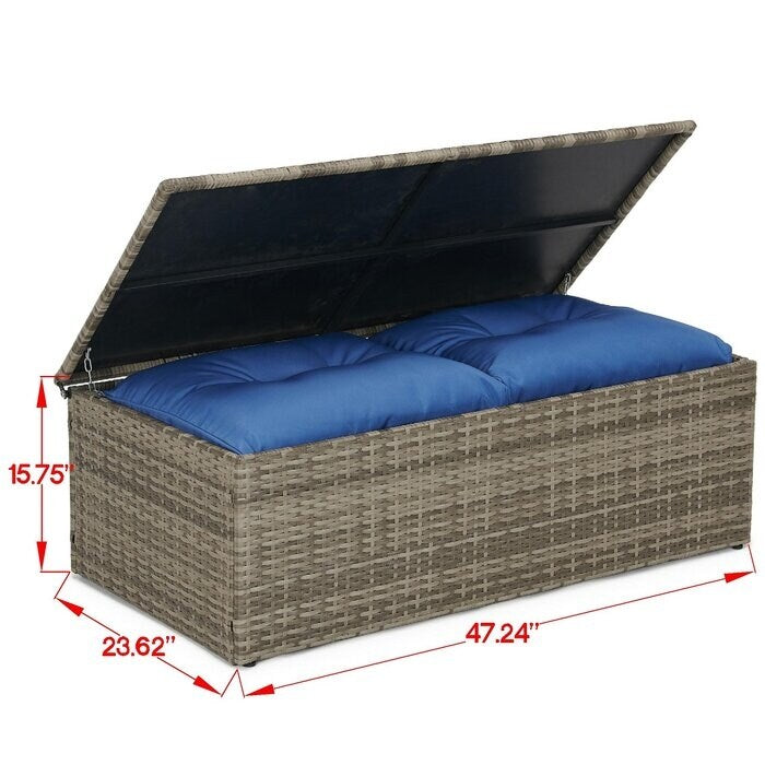 Set di mobili da conversazione in vimini da 5 pezzi per patio