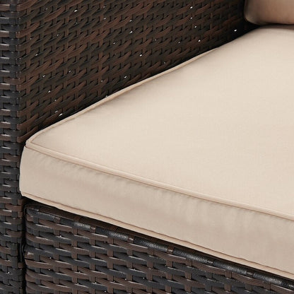 Set di mobili da conversazione in vimini da 5 pezzi per patio