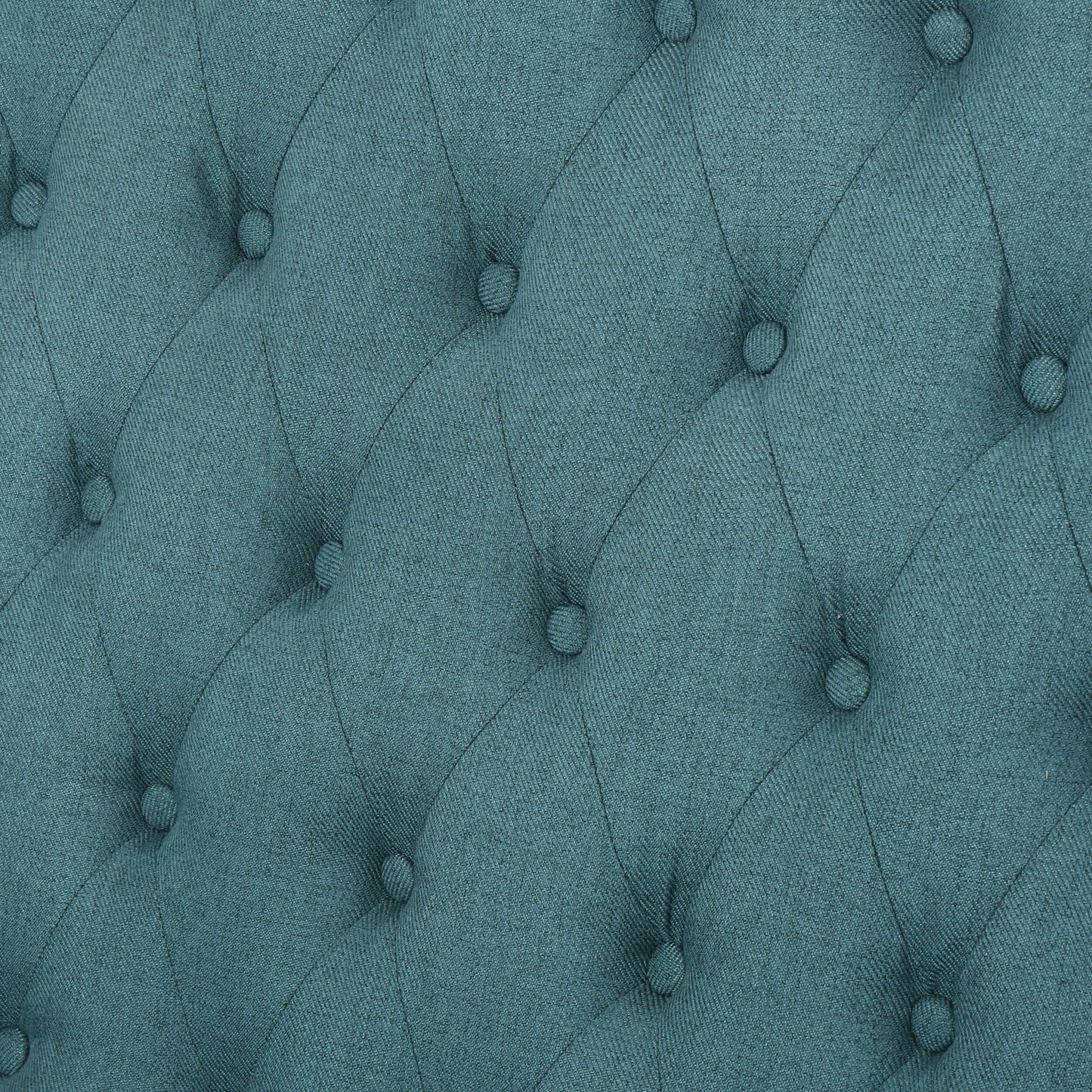 Divano a due posti con schienale alto, capitonné, in velluto con bottoni e gambe in legno, per soggiorno, 50,25