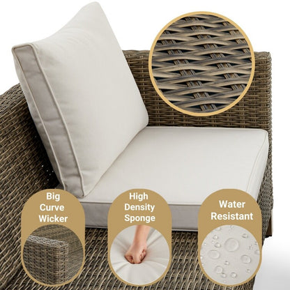 Divano da esterno in vimini da 50,4'' con cuscini