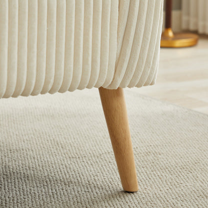 Divano moderno a due posti da 50,78 pollici, divano a due posti rivestito in tessuto di velluto a coste, divano a due posti con gambe in legno naturale