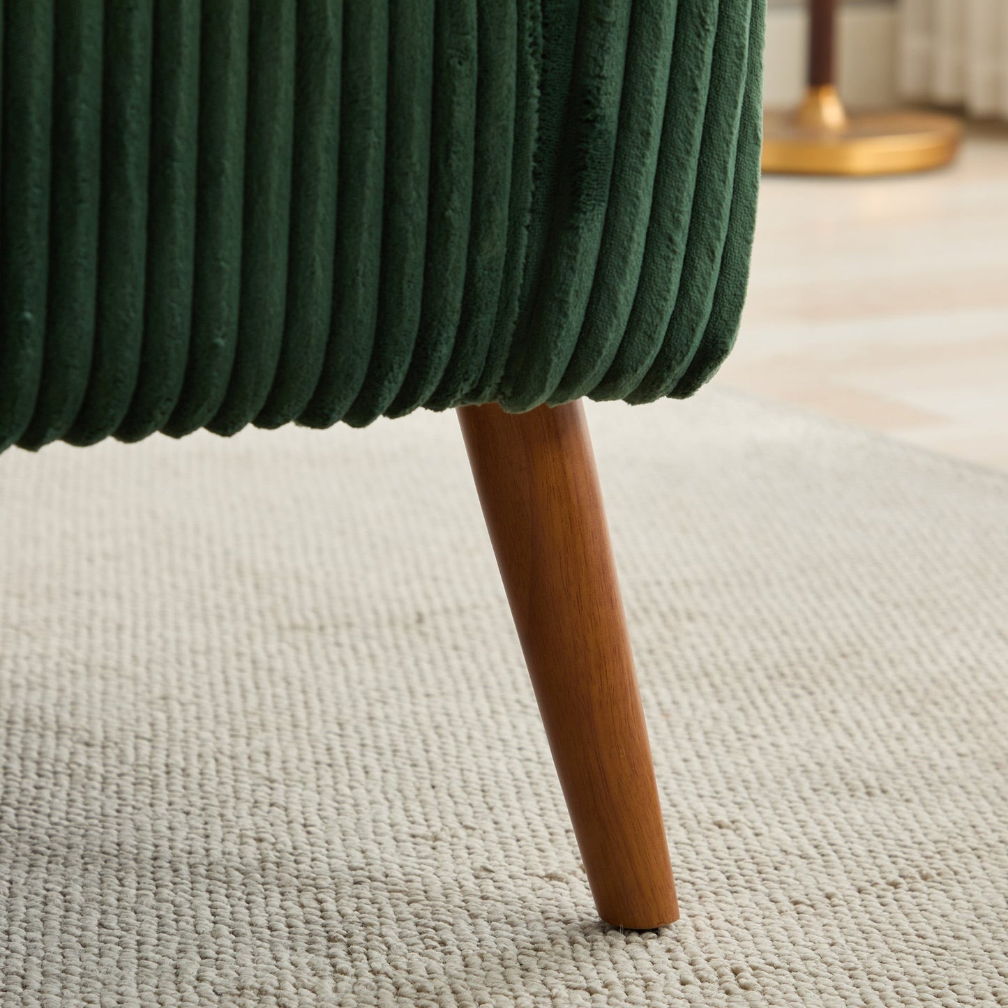 Divano moderno a due posti da 50,78 pollici, divano a due posti rivestito in tessuto di velluto a coste, divano a due posti con gambe in legno di noce