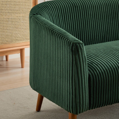 Divano moderno a due posti da 50,78 pollici, divano a due posti rivestito in tessuto di velluto a coste, divano a due posti con gambe in legno di noce