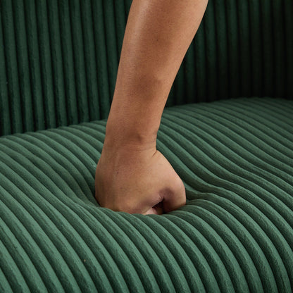 Divano moderno a due posti da 50,78 pollici, divano a due posti rivestito in tessuto di velluto a coste, divano a due posti con gambe in legno di noce