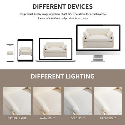 Poltrona singola in ciniglia oversize 50*43, poltrona con seduta ampia e profonda, poltrona moderna imbottita e comoda