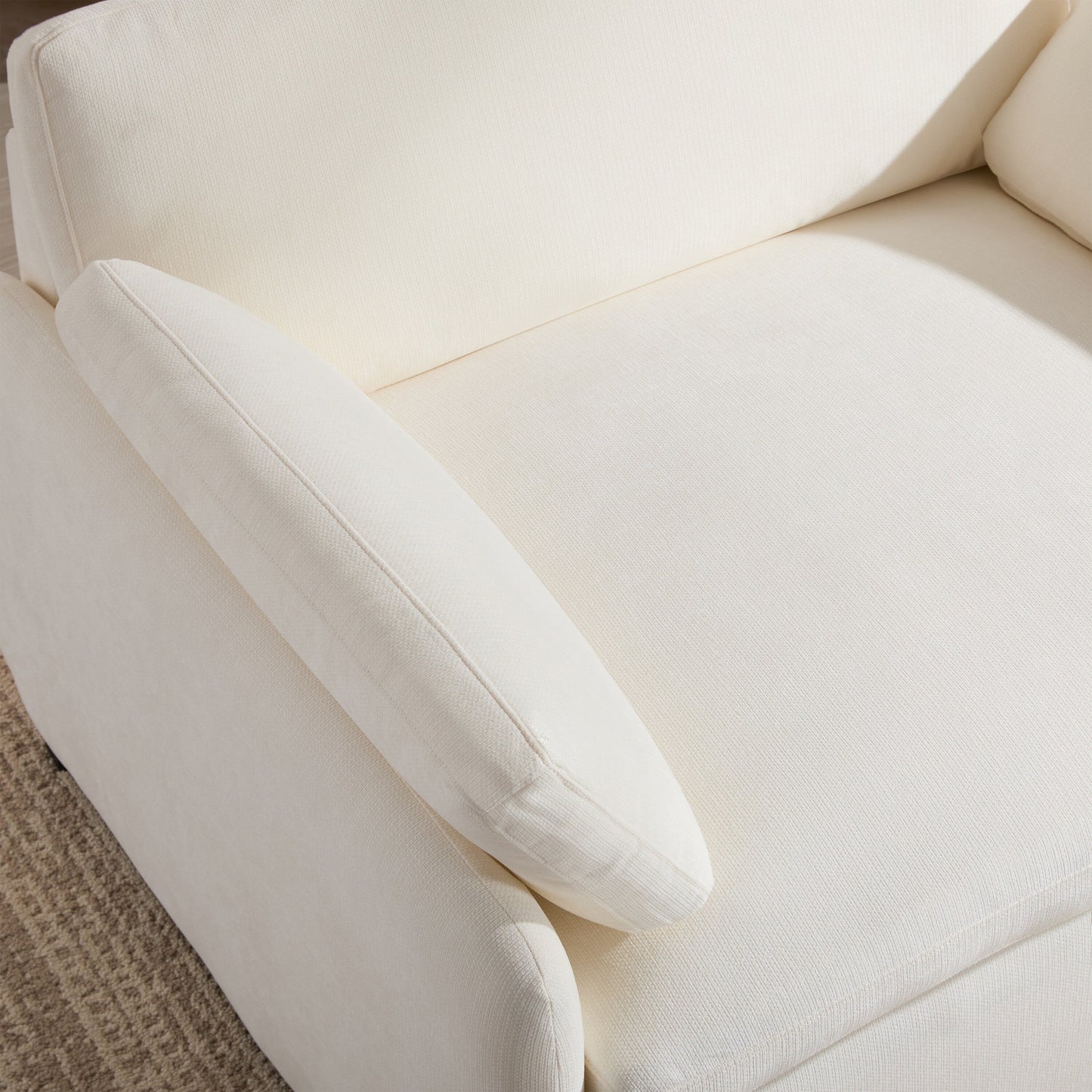 Poltrona singola in ciniglia oversize 50*43, poltrona con seduta ampia e profonda, poltrona moderna imbottita e comoda