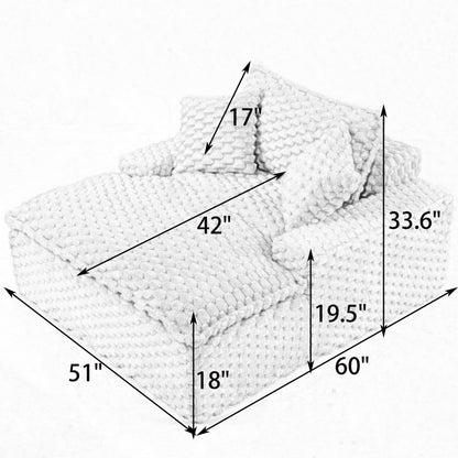 Divano comfort da 51 pollici: due cuscini e uno schienale, adatto a molteplici scenari in camere da letto e soggiorni