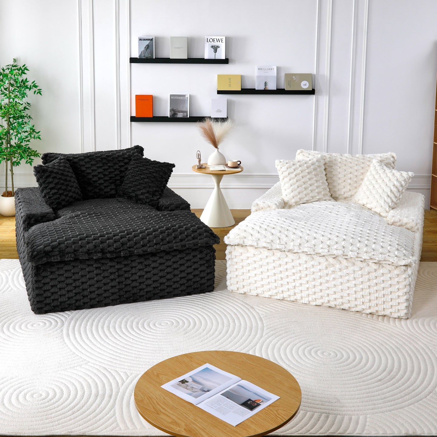 Divano comfort da 51 pollici: due cuscini e uno schienale, adatto a molteplici scenari in camere da letto e soggiorni