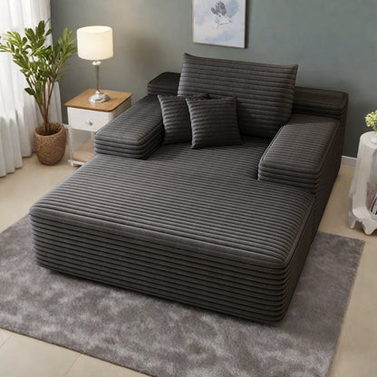 Divano a 2 posti in velluto a coste 51.2 - Seduta profonda a forma di nuvola, capacità di carico di 600 libbre, nessun montaggio richiesto, con cuscini ergonomici