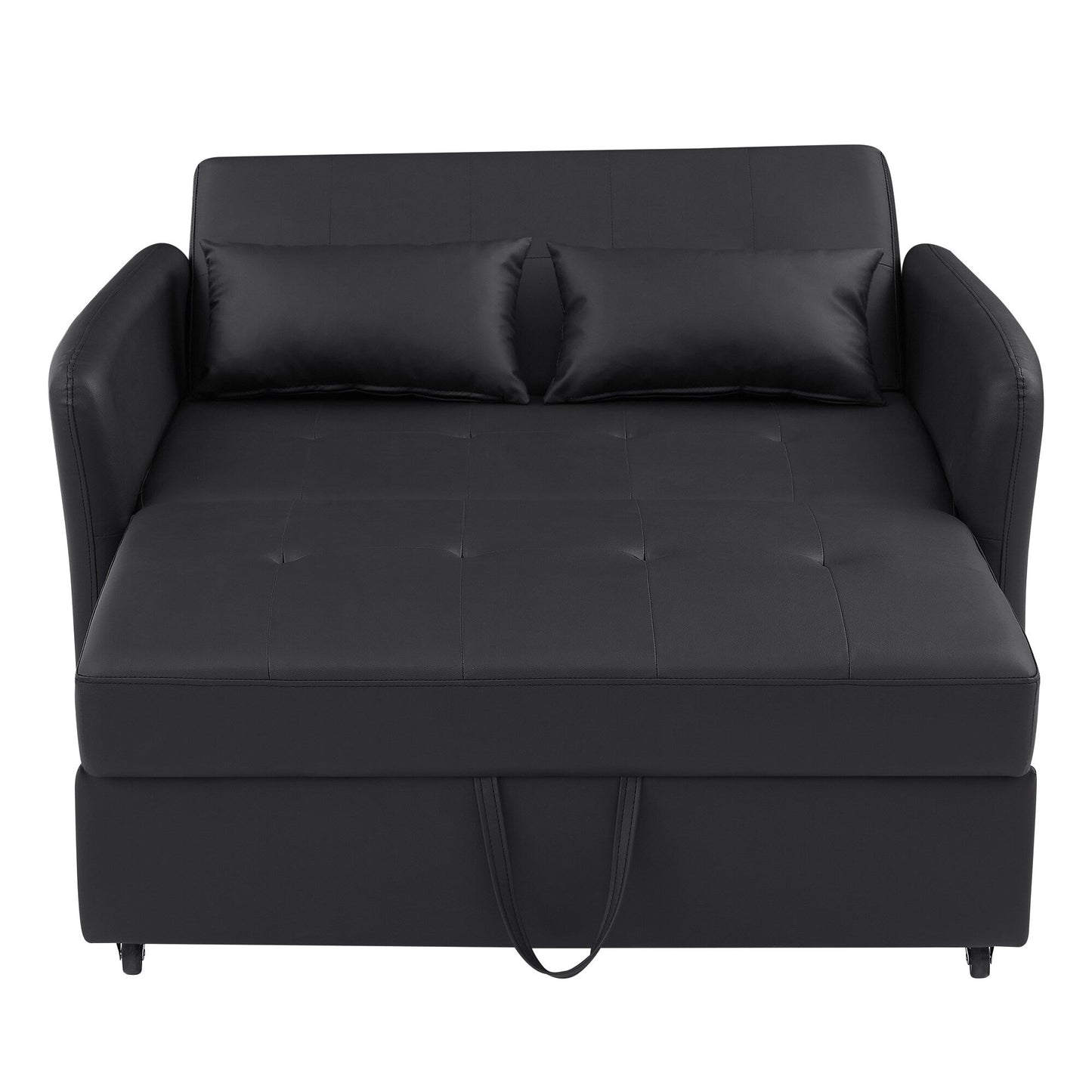 Divano letto trasformabile in PU da 51,57 pollici con 3 porte USB, capacità di carico di 400 libbre e meccanismo letto estraibile