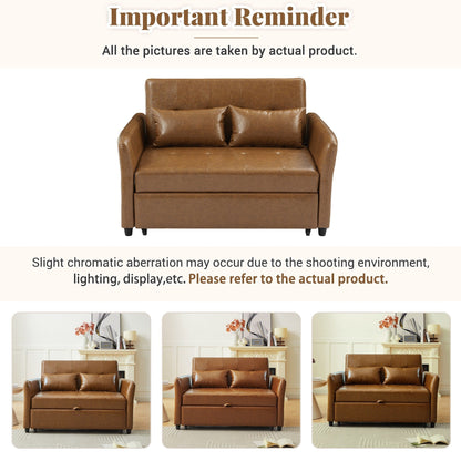 Divano letto trasformabile in PU da 51,57 pollici con 3 porte USB, capacità di carico di 400 libbre e meccanismo letto estraibile