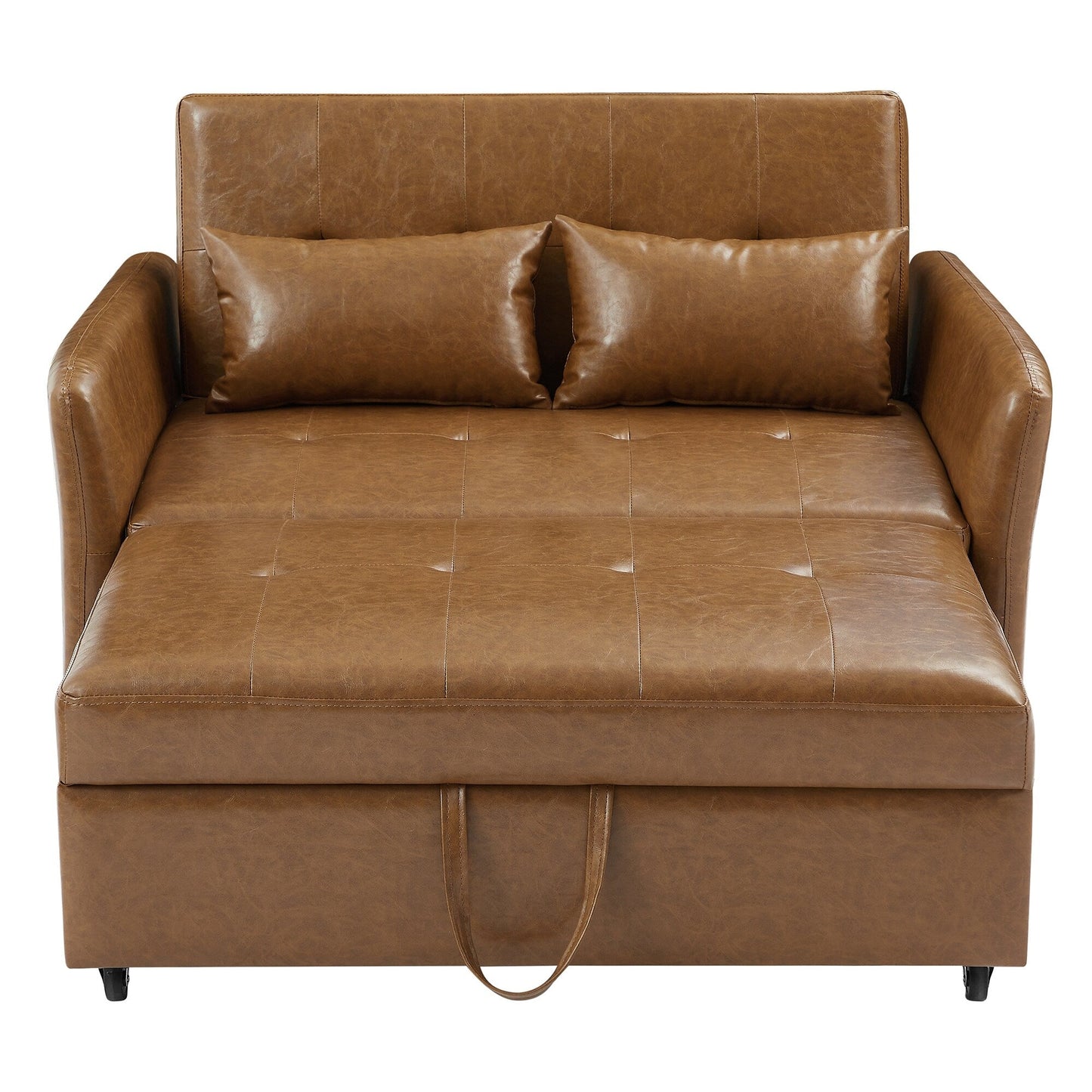 Divano letto trasformabile in PU da 51,57 pollici con 3 porte USB, capacità di carico di 400 libbre e meccanismo letto estraibile