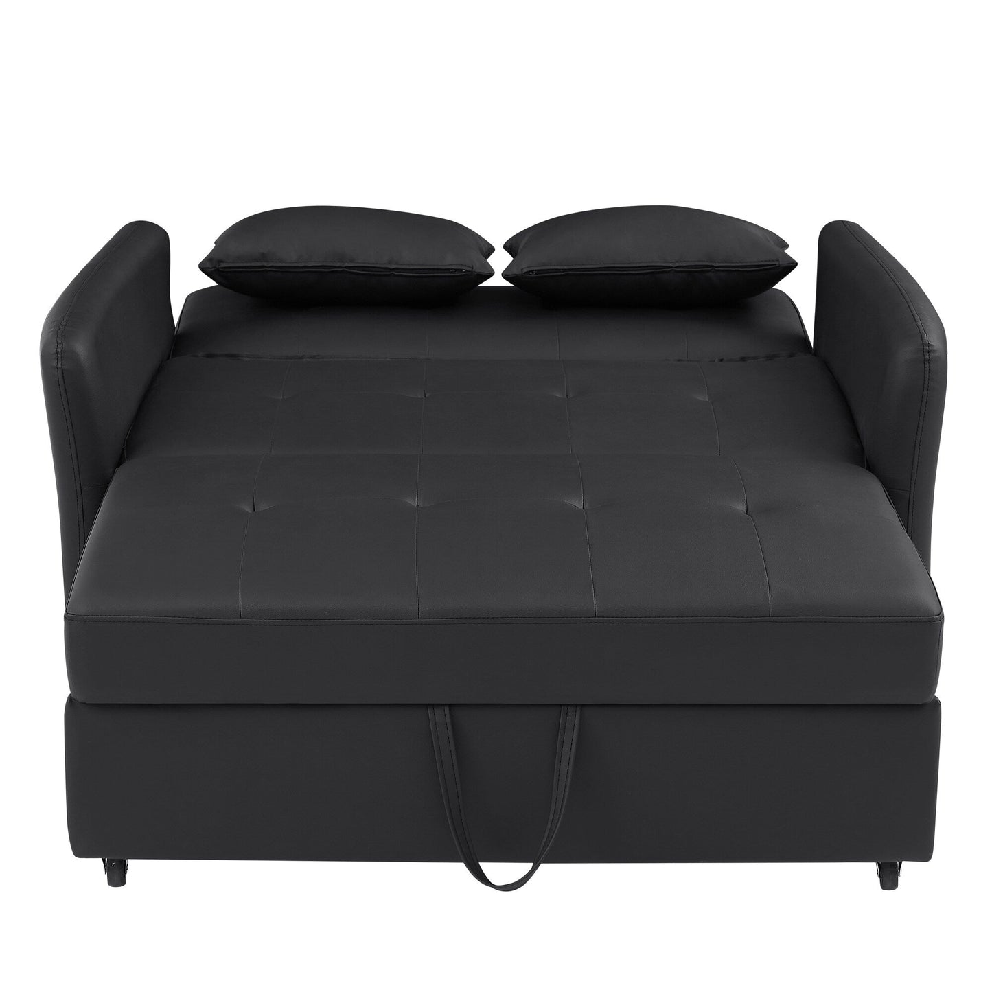 Divano letto trasformabile in PU da 51,57 pollici con 3 porte USB, capacità di carico di 400 libbre e meccanismo letto estraibile