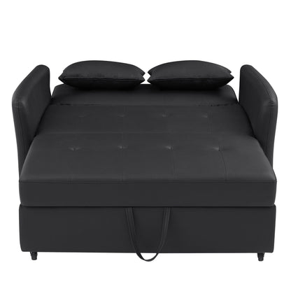 Divano letto trasformabile in PU da 51,57 pollici con 3 porte USB, capacità di carico di 400 libbre e meccanismo letto estraibile