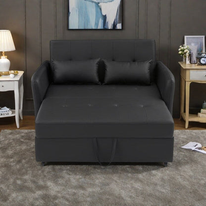 Divano letto trasformabile in PU da 51,57 pollici con 3 porte USB, capacità di carico di 400 libbre e meccanismo letto estraibile