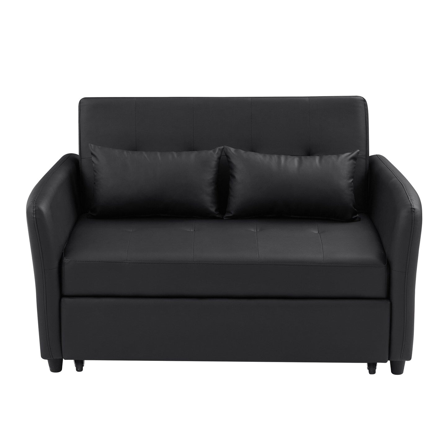 Divano letto trasformabile in PU da 51,57 pollici con 3 porte USB, capacità di carico di 400 libbre e meccanismo letto estraibile