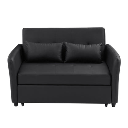 Divano letto trasformabile in PU da 51,57 pollici con 3 porte USB, capacità di carico di 400 libbre e meccanismo letto estraibile