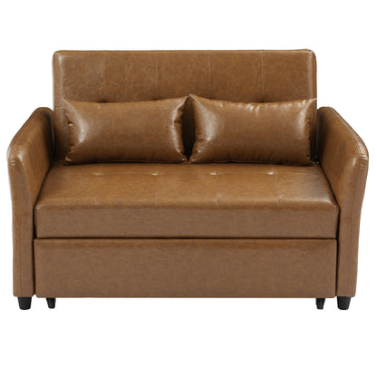 Divano letto trasformabile in PU da 51,57 pollici con 3 porte USB, capacità di carico di 400 libbre e meccanismo letto estraibile