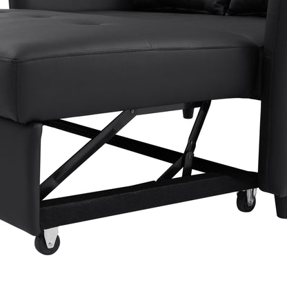 Divano letto trasformabile in PU da 51,57 pollici con 3 porte USB, capacità di carico di 400 libbre e meccanismo letto estraibile