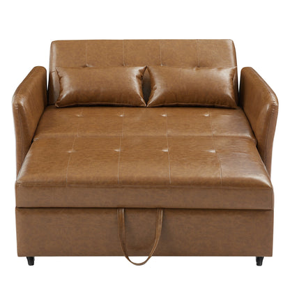 Divano letto trasformabile in PU da 51,57 pollici con 3 porte USB, capacità di carico di 400 libbre e meccanismo letto estraibile