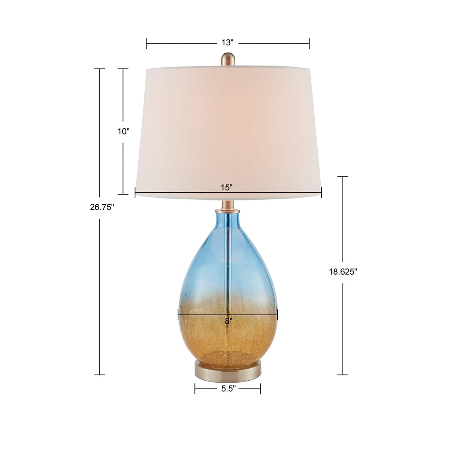 Lampada da tavolo in vetro 510 Design Cortina Ombre, set da 2