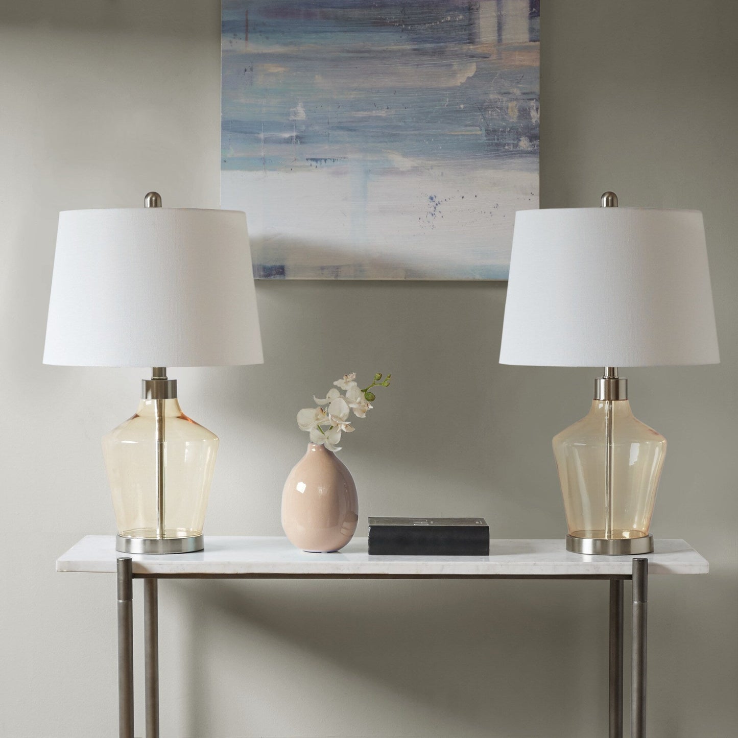 Lampada da tavolo angolare in vetro 510 Design Harmony, set da 2