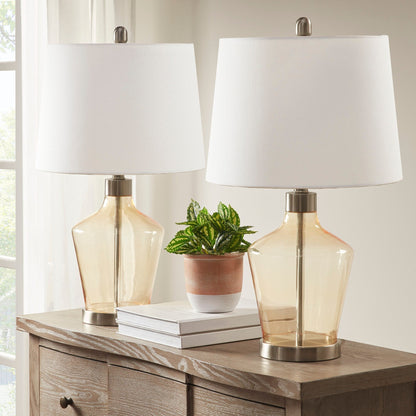 Lampada da tavolo angolare in vetro 510 Design Harmony, set da 2