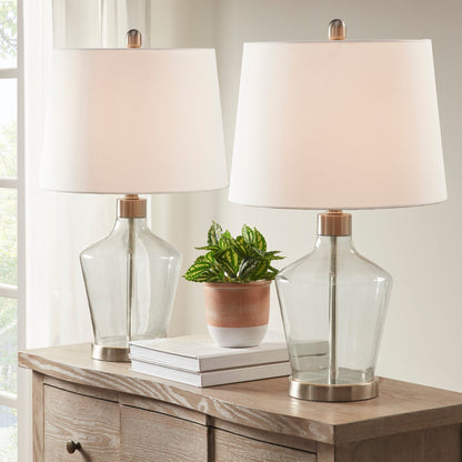 Lampada da tavolo angolare in vetro 510 Design Harmony, set da 2