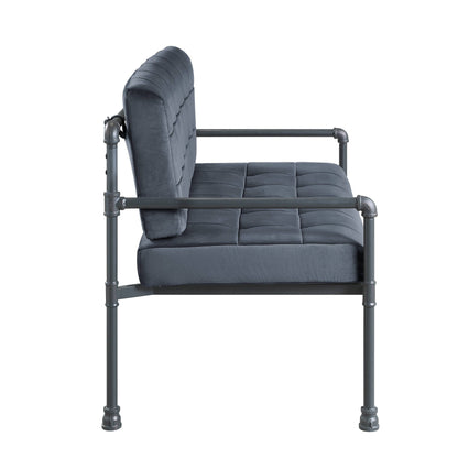 Divano a due posti imbottito in velluto con 51 bottoni e cuscino del sedile in memory foam per soggiorno