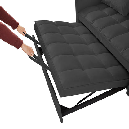 Divano letto moderno in velluto a 4 posti con schienale regolabile da 52,75