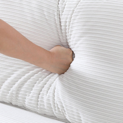 Divano a 2 posti beige da 53 pollici con struttura in metallo per piccoli spazi, mobili moderni compatti in misto poliestere per appartamenti