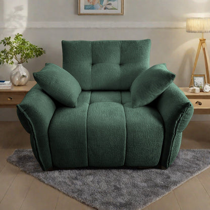 Divano monoposto in ciniglia da 53,94 con cuscini di supporto ad alta resilienza e cuscini decorativi