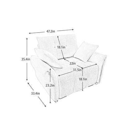 Divano monoposto in ciniglia da 53,94 con cuscini di supporto ad alta resilienza e cuscini decorativi
