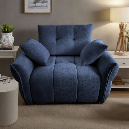 Divano monoposto in ciniglia da 53,94 con cuscini di supporto ad alta resilienza e cuscini decorativi