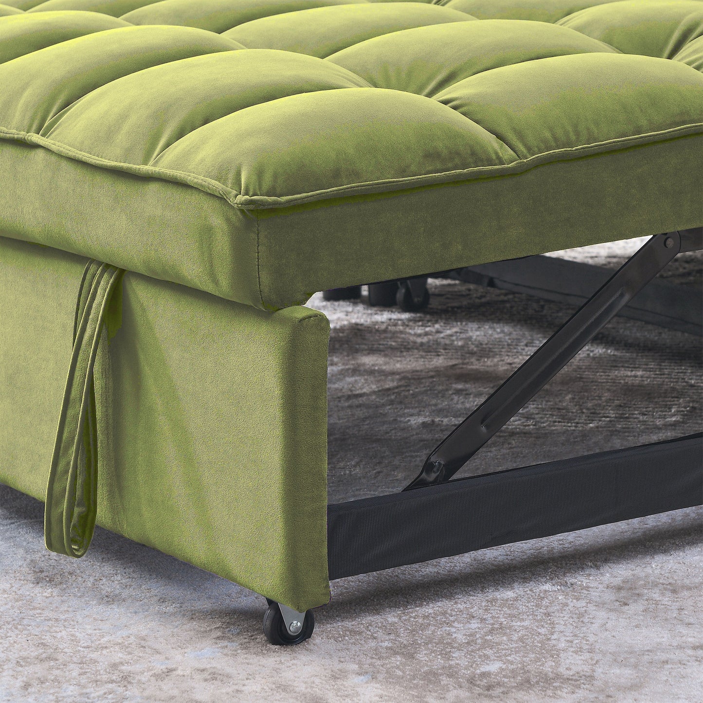 Divano letto a 2 posti in velluto da 53,94 pollici con schienale regolabile in 3 posizioni e due tasche laterali