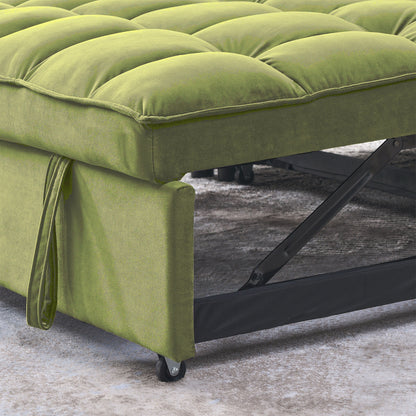 Divano letto a 2 posti in velluto da 53,94 pollici con schienale regolabile in 3 posizioni e due tasche laterali
