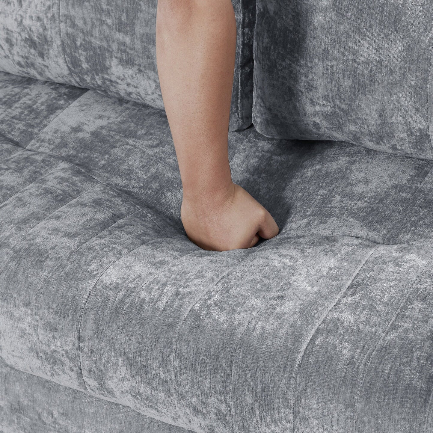 Divano a due posti convertibile in ciniglia da 53,9 pollici con letto estraibile, 3 porte USB e spazio di archiviazione intelligente